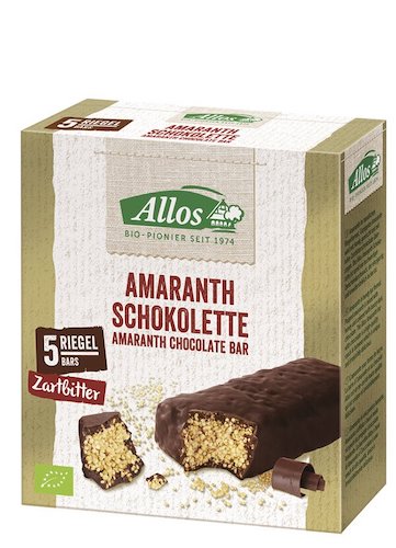 Allos Organic Amaranth-Dark Chocolate Bar 140g