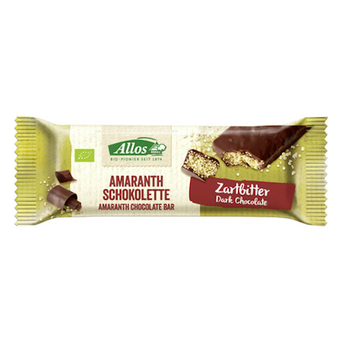 Allos Organic Amaranth-Dark Chocolate Bar 25g