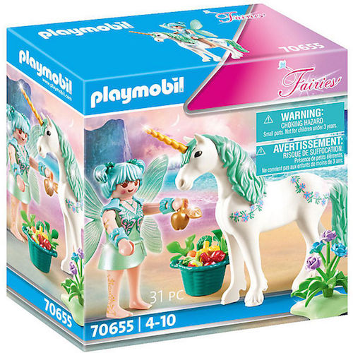 Playmobil unicorn with feeding fairy
