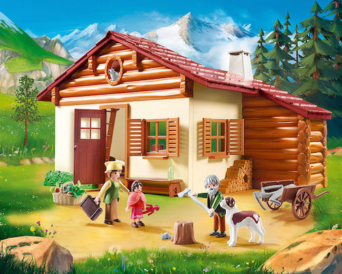 Playmobil Heidi and grandfather in the alpine hut