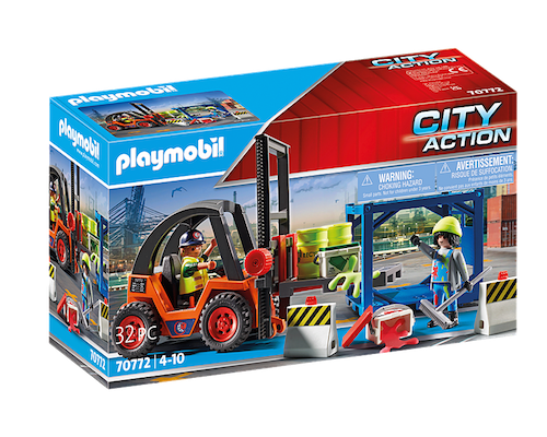 Playmobil City Action 貨物とフォークリフト