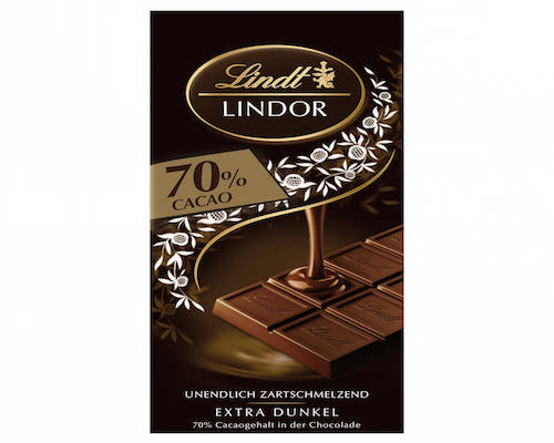 Lindt Lindor 70% dark chocolate bar 100g