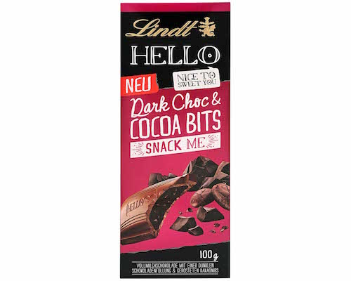 Lindt Hello Dark Choc & Cocoa Bits Bar 100g
