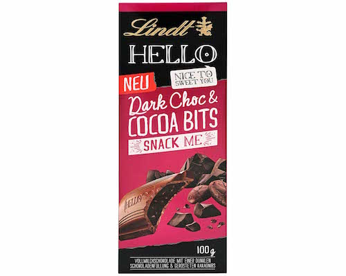 Lindt Helloダークチョコレート＆ココアビットバー100g