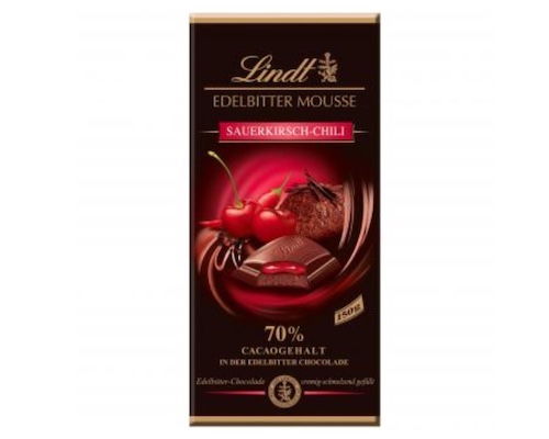 Lindt Dark Chocolate Mousse Sour Cherry Chili Bar 150g