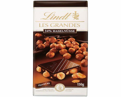 Lindt Les Grandes 34％ヘーゼルナッツセミドライタブレット150g