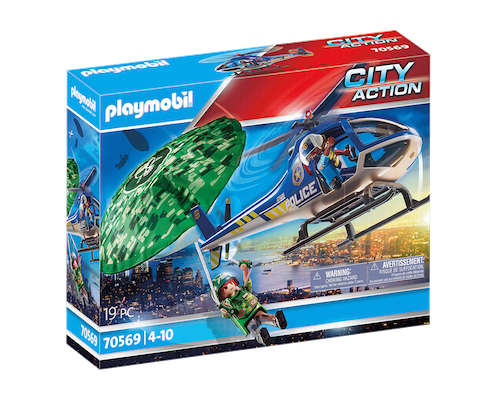 Playmobil City Action Polizei-Hubschrauber: Fallschirm-Verfolgung