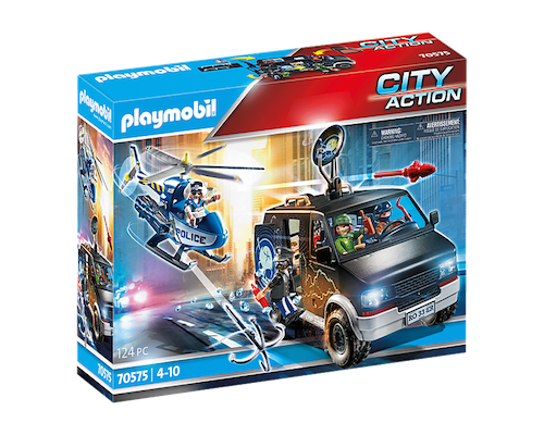 Playmobil City Action Helicopter Pursuit with Runaway Van