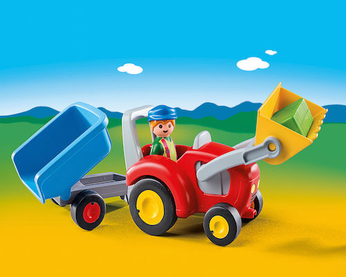 Playmobil 1.2.3 Tractor with Trailer