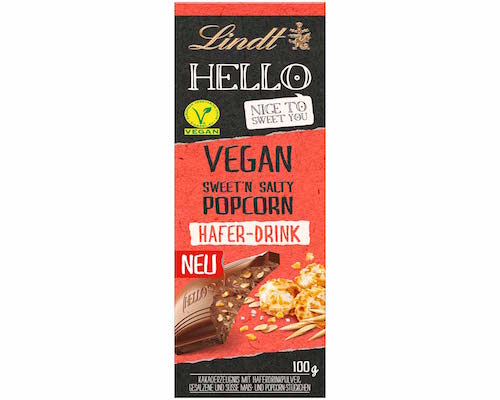 Lindt Hello Vegan Sweet'n Salty Popcorn Tafel 100g