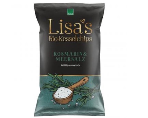 Lisa's Organic Kettle Crisps Rosemary & Sea Salt 125g