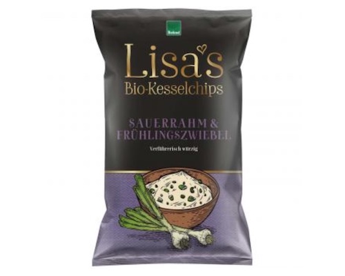 Lisa's Organic Kettle Crisps Sour Cream & Spring Onions 125g