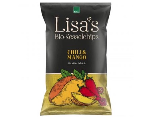 Lisa's Organic Kettle Crisps Chili & Mango 125g