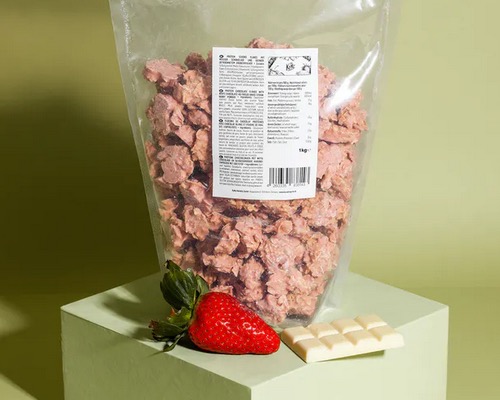 KoRo Weiße Schoko Protein Crunchies mit Erdbeere ohne Zuckerzusatz 1kg