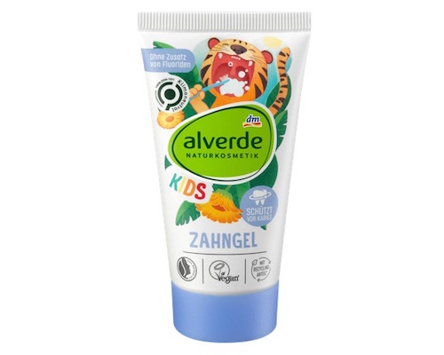 dm Alverde 6ヶ月のフッ化物を含まない50mlの歯磨き粉の子供たち