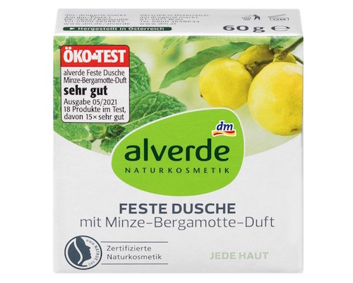 dm Alverde Feste Dusche Mit Minze-Bergamotte-Duft 60g