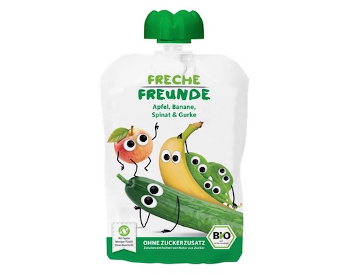 Freche Freunde Quetschie 100%りんご・バナナ・ほうれん草・きゅうり 1歳からの100g