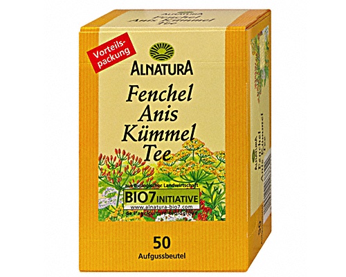 Alnatura Fenchel-Anis-Kümmel Tee 50 Aufgussbeutel 125g