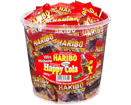 Haribo Happy Cola Mini Beutel Dose 980g