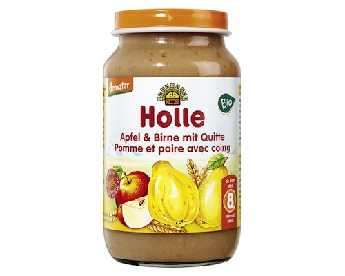 Holle Apple & Pear With Quince Babyglass 220g