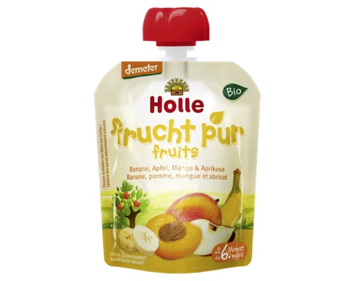 Holle Frucht Pur Banane, Apfel, Mango & Aprikose 90g