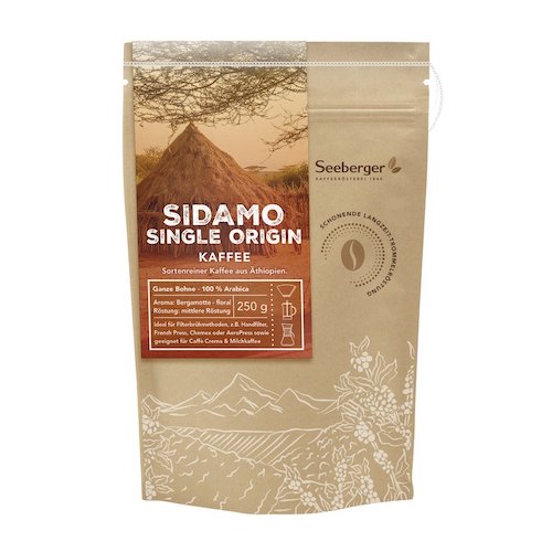 Seeberger Single Origin Kaffee "Sidamo" Ganze Bohnen 250g