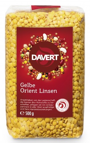 Davert Yellow Oriental Lentils 500g