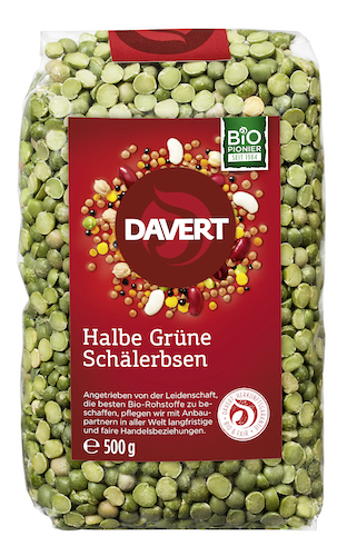 Davert Halbe Grüne Schälerbsen 500g