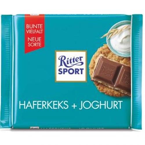 Ritter Sport Oat Cookie & Yogurt 100g - whole milk chocolate stuffed with yogurt and oat cookies - Natural German