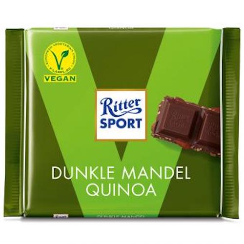 Ritter Sport Dunkle Schokolade Mandel & Quinoa 100g - vegane dunkle Schokolade mit Mandel und Quinoa - Natural German