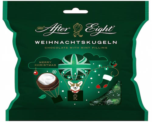 After Eight クリスマスボール91g - ミントを詰めたダークチョコレート製のクリスマスボール - Natural German
