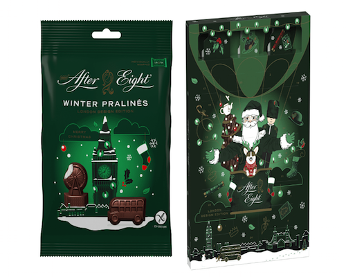 After Eight Winter Pralinés 65g - Dark chocolate pralines with a creamy mint filling - Natural German