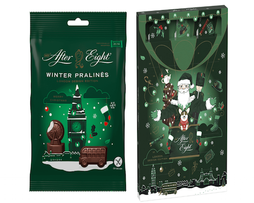 After Eight Advent Calendar 199g - Advent calendar with specialties made from dark chocolate and a mint cream filling - Natural German