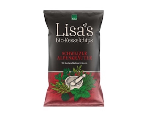 Lisa's Organic Kettle Crisps Swiss Alpine Herbs 125g