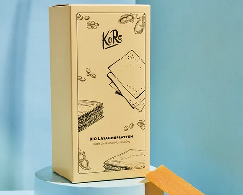 KoRo Bio Lasagneplatten aus roten Linsen und Mais 500g