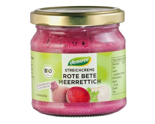 Dennree Streichcreme Rote Bete Meerrettich 180g