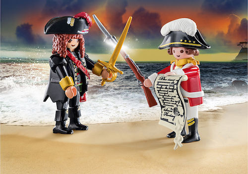 Playmobil pirate captain and red coat