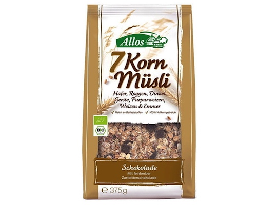 Allos 7 Korn Müsli Schokolade 375g Allos 7 Korn Müsli Schokolade 375g