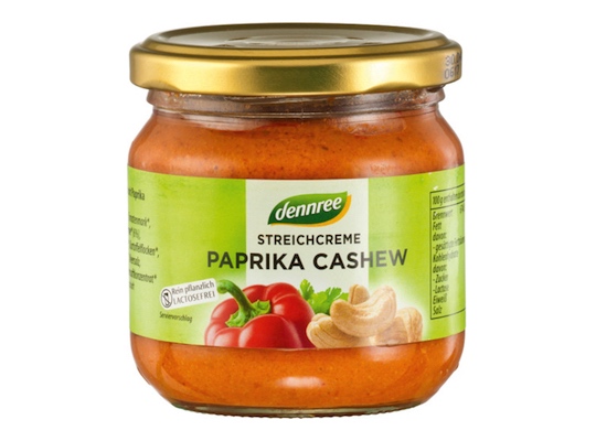 Dennree Streichcreme Paprika Cashew 180g