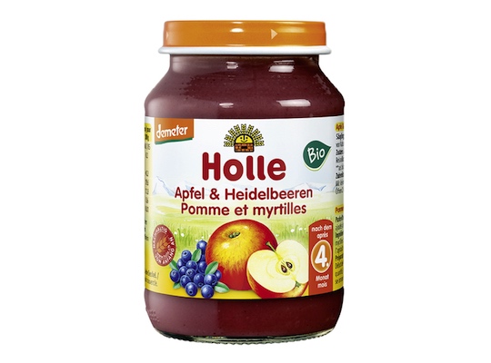 Holle Apple & Blueberries Babyglass 190g