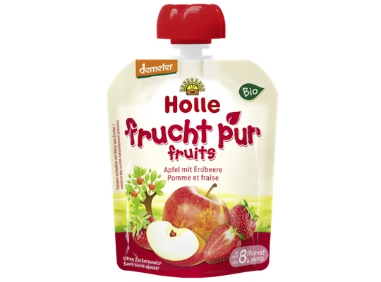Holle Pure Fruit Apple With Strawberry 90g