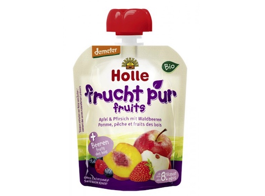 Holle Pure Fruit Apple & Peach With Wild Berries 90g