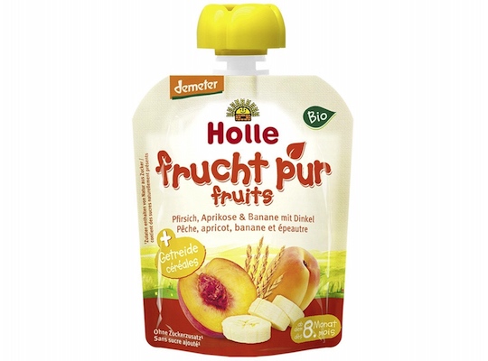 Holle Pure Fruit Peach, Apricot & Banana With Spelt 90g