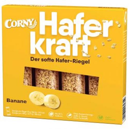 Corny Oat Power Banana - 4 separately packed vegan oat bars - Natural German