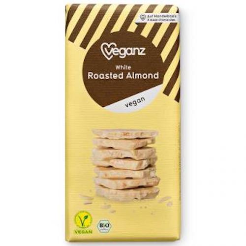 Veganz White Roasted Almond - white cocoa with roasted almonds, 100% organic, vegan - Natural German