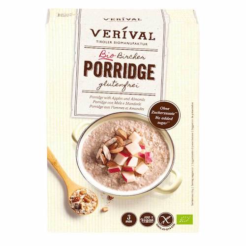 Verival Porridge Bircher Style - vegan, glutenfree and organic porridge of whole grain from Tyrolia - Natural German