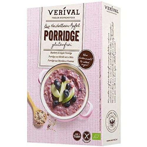 Verival Porridge Blueberry-Apple - vegan, glutenfree and organic porridge of whole grain from Tyrolia - Natural German