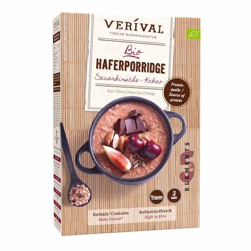 Verival Spelt-Porridge Apricot-Strawberry - vegan, glutenfree and organic oats spelt porridge of whole grain from Tyrolia - Natural German