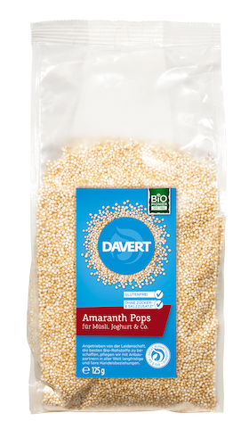 Davert Amaranth Pops Glutenfree - vegan, glutenfree, 100% organic, free of palm oil - Natural German