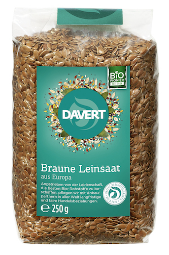 Davert Brown Linseed - vegan and 100% organic, from Europe - Natural German